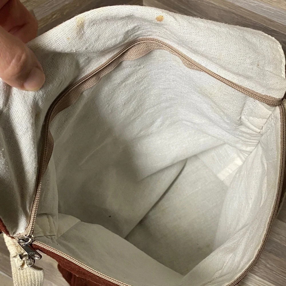 Elephant Embroidered Brown Crossbody Bag